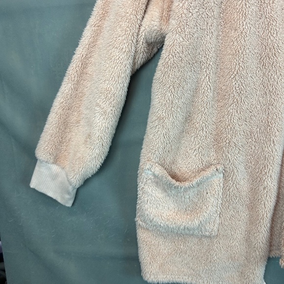 Koolaburra by UGG Blush Pink Cozy Shaggy Plush Cardigan Rib Detail Large - Picture 3 of 10